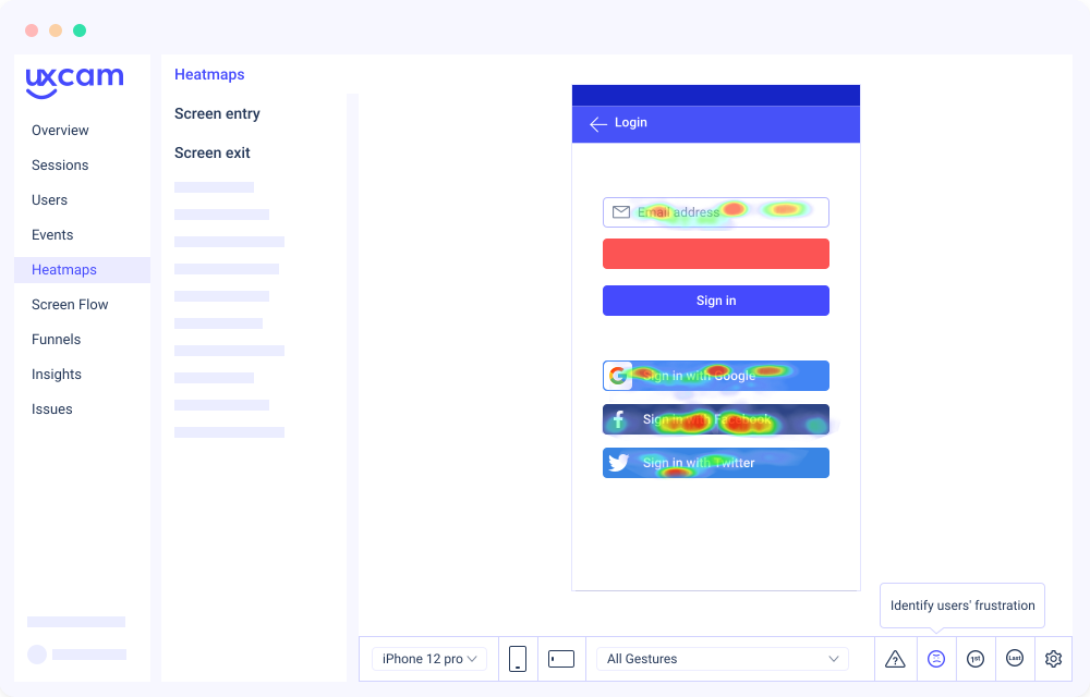 mobile app heatmaps tool for product managers