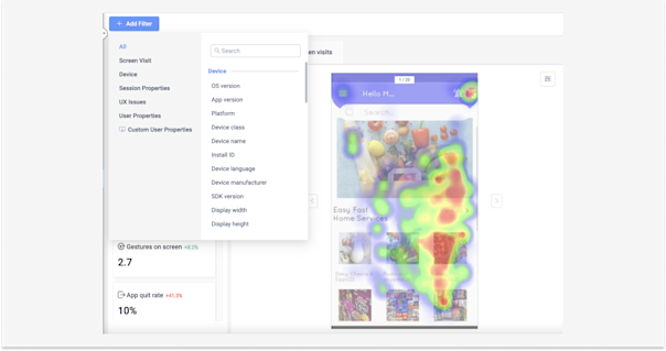 Heatmap Analytics Tool for Flutter Apps: UXCam