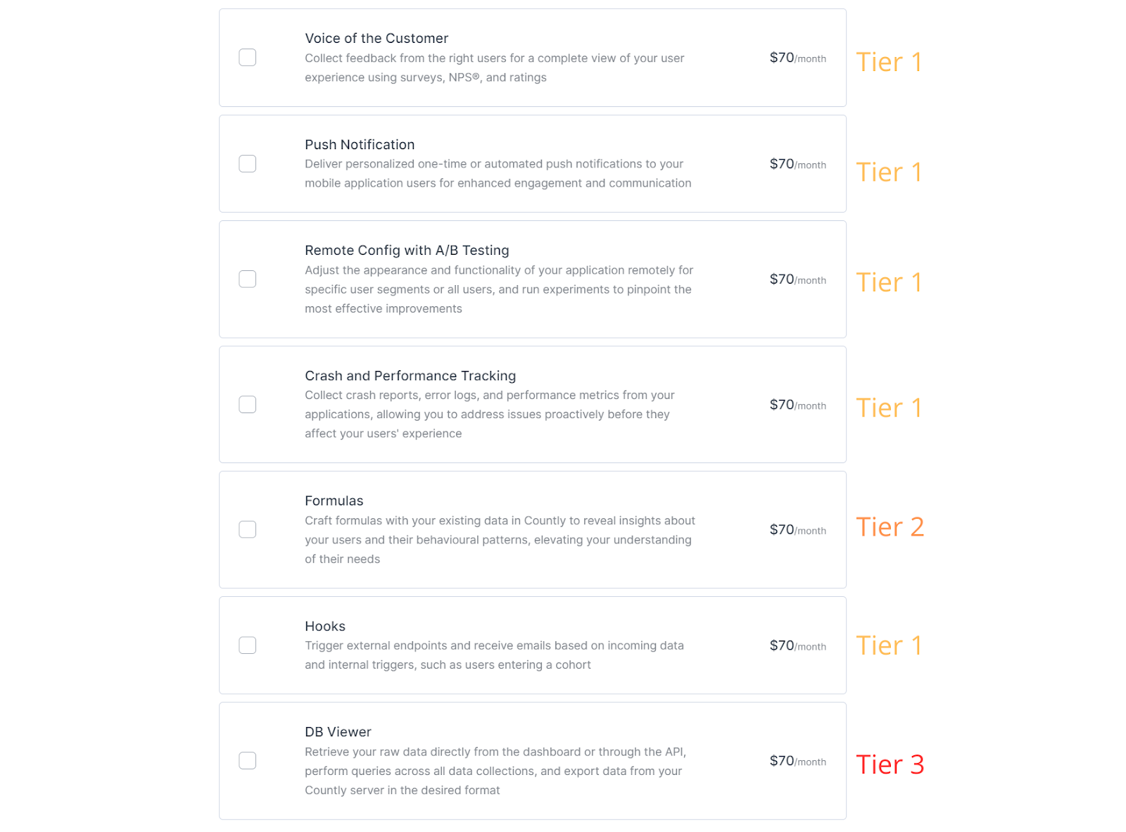 Countly pricing and plans