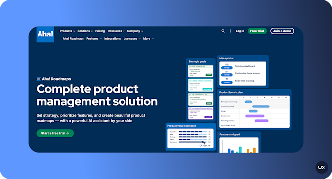 Aha! Roadmaps website