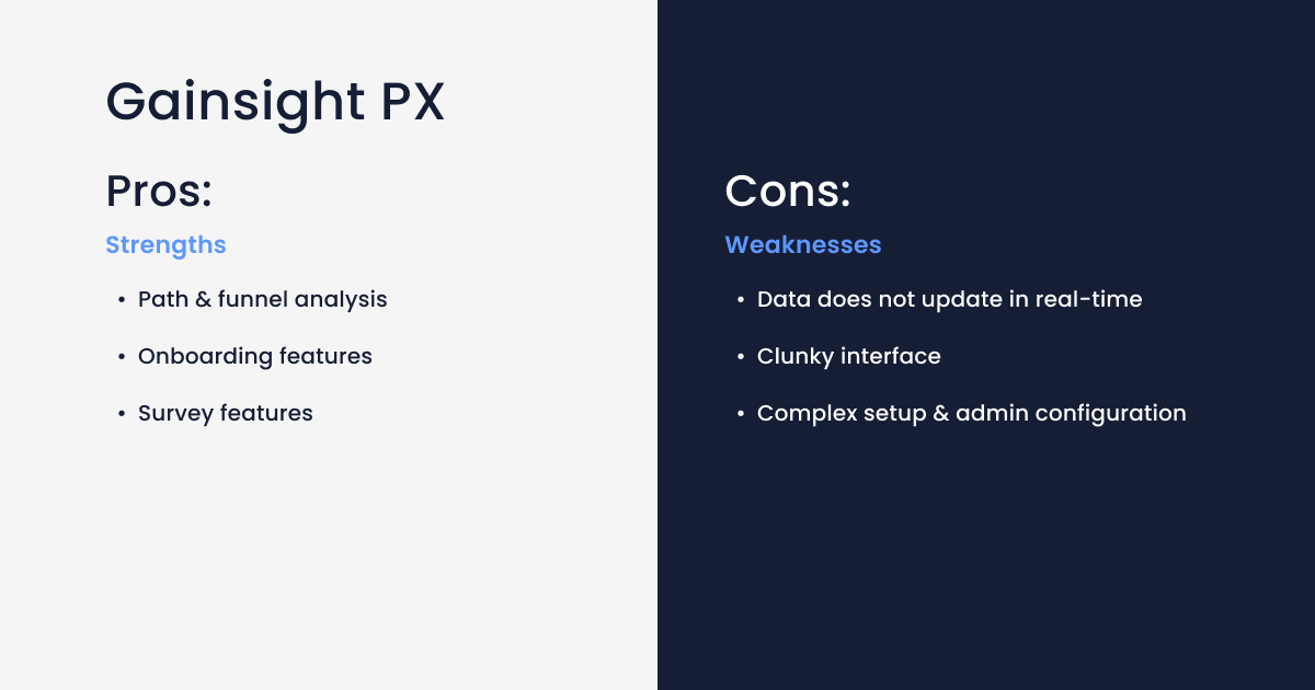 gainsight px product analytics tool pros cons