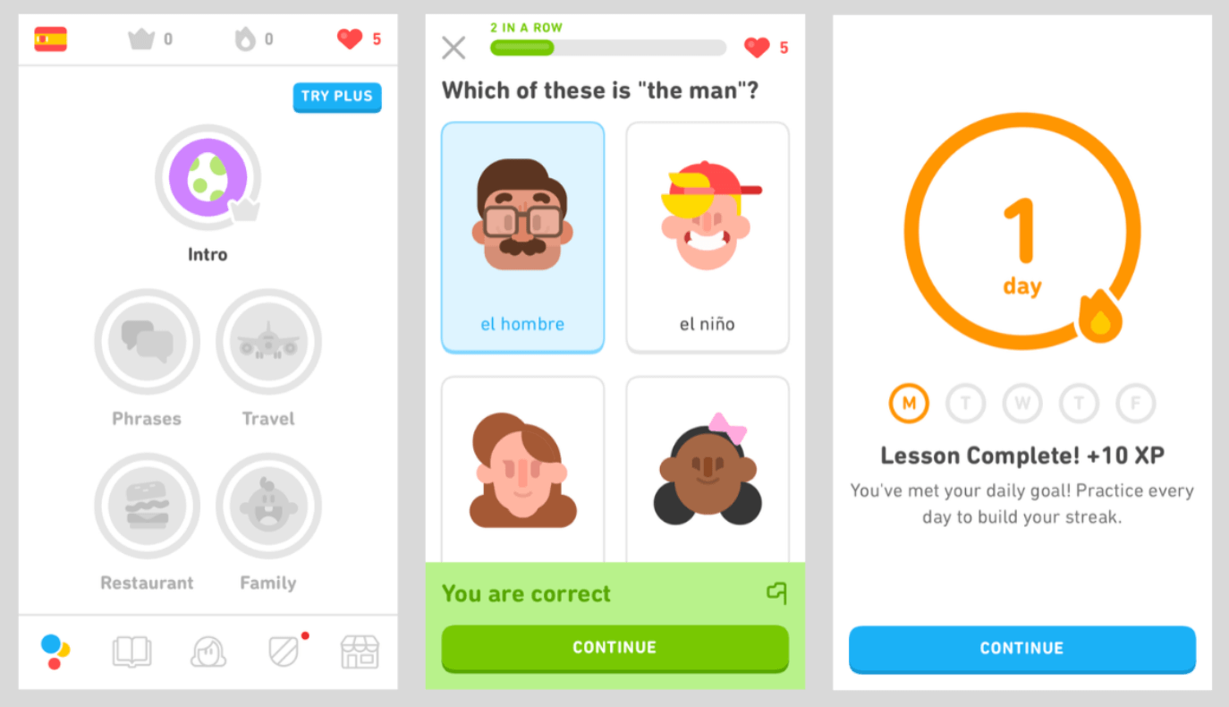 Duolingo app screenshots
