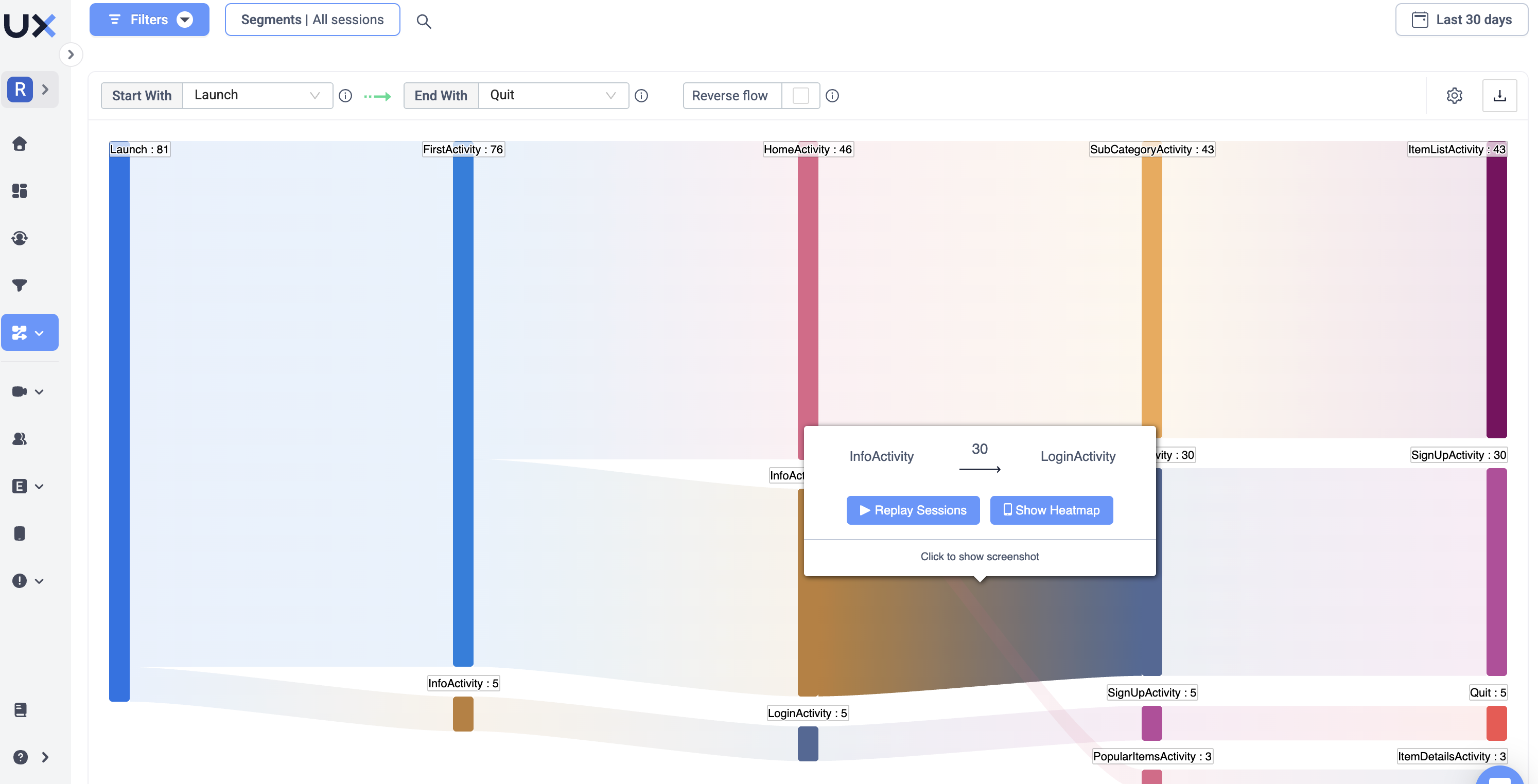 Behavioral screen flow
