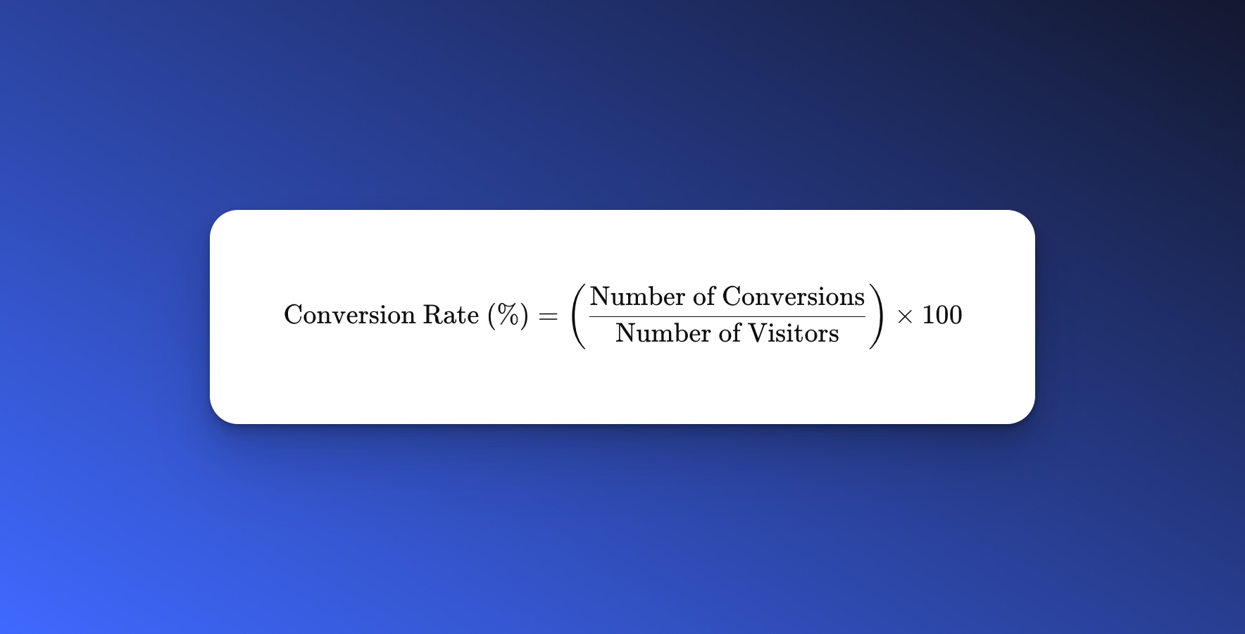Conversion rate formular