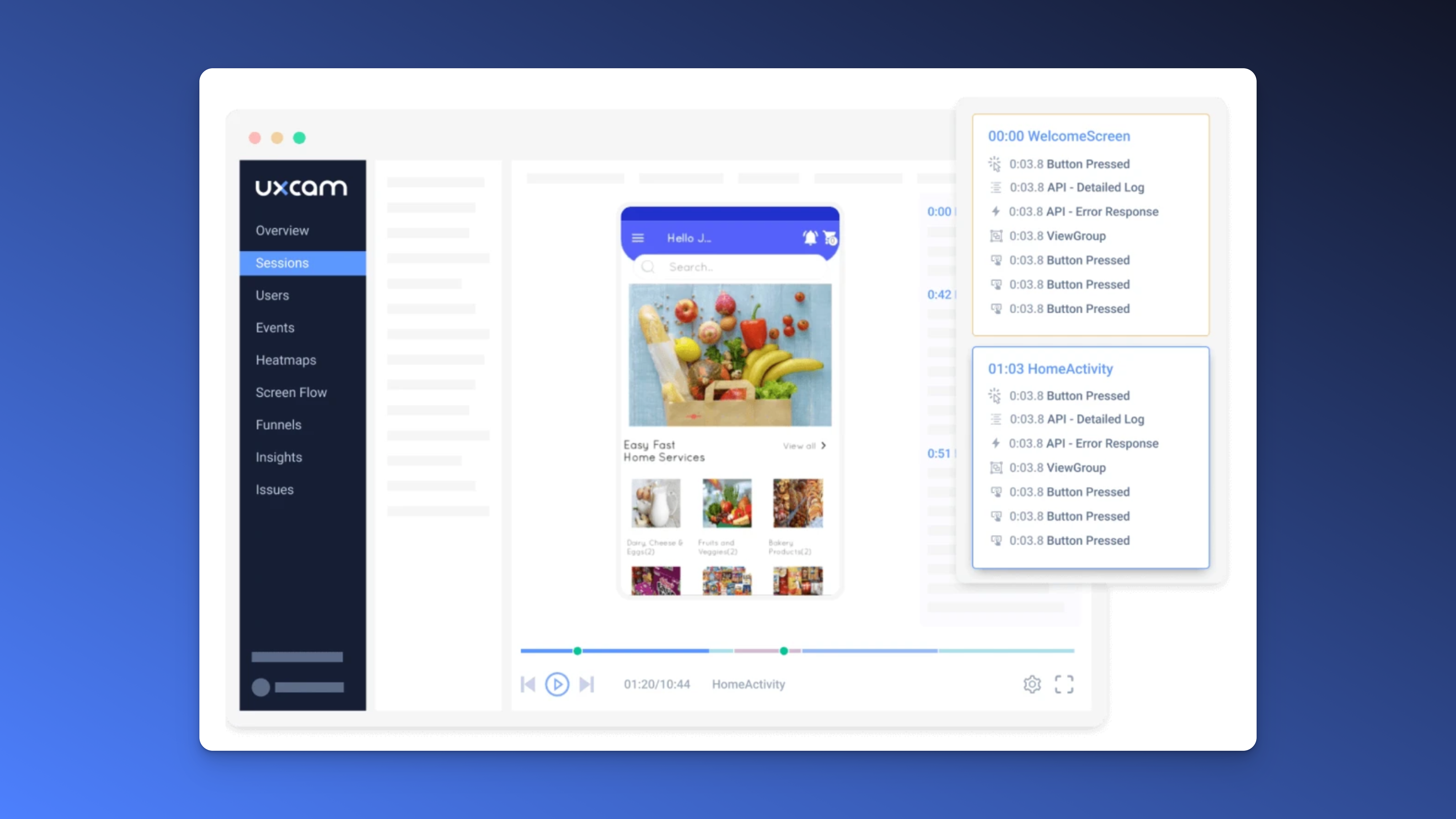 UXCam session recording feature