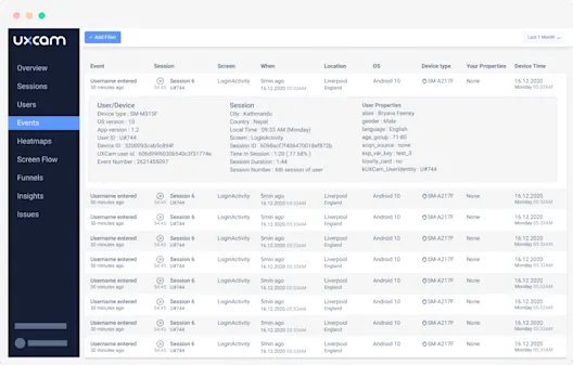 Get complete context of in-app events