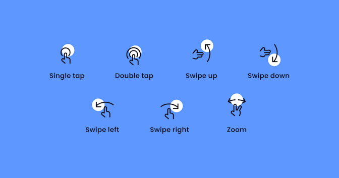 Mobile app UX gestures