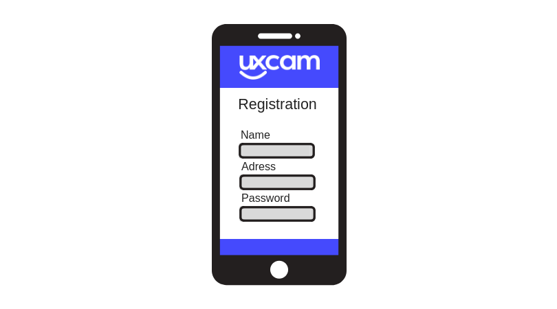 app onboarding registration screen 