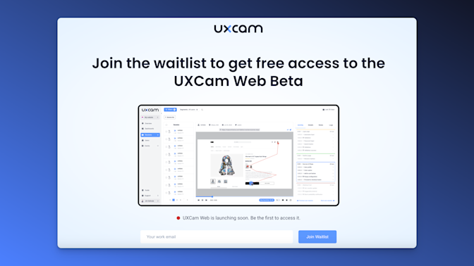 UXCam for web analytics tool beta
