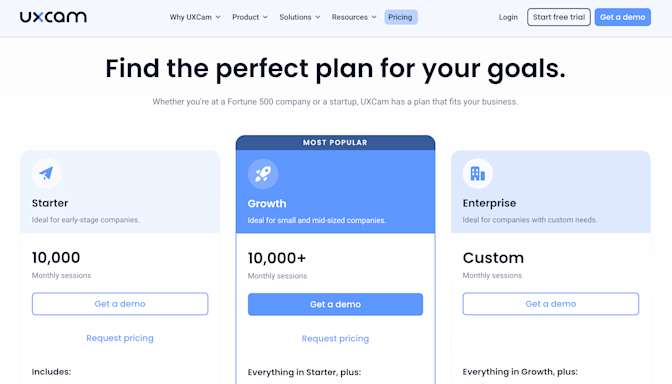 UXCam pricing