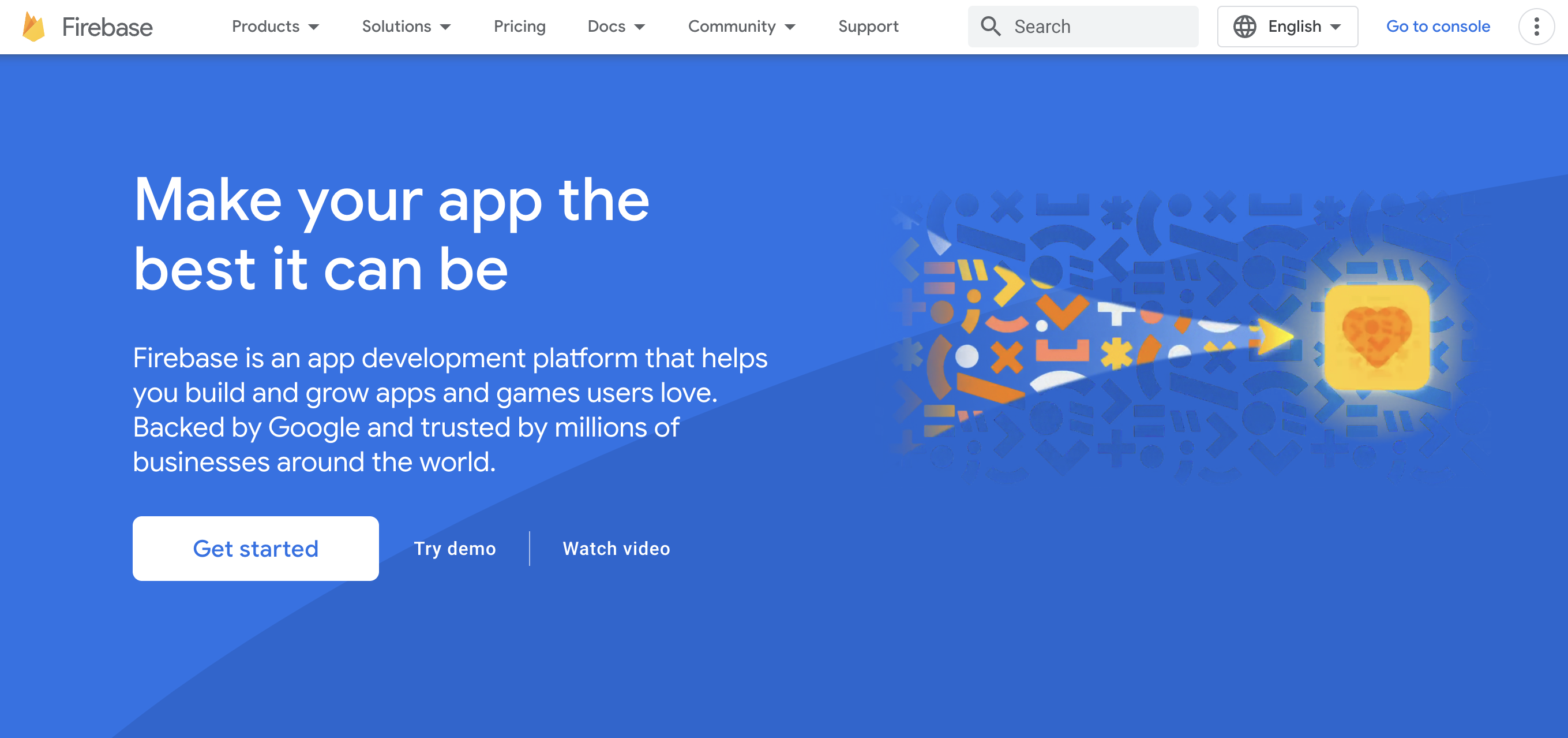 firebase homepage