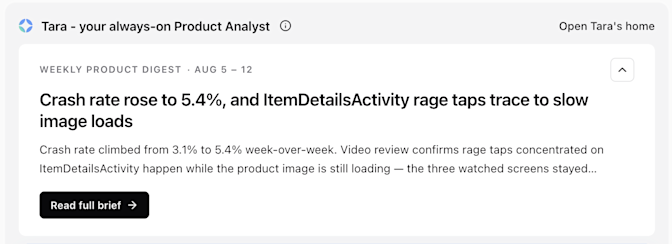 Weekly Product Digest example