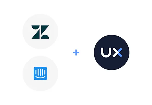 Zendesk and Intercom logos plus UXCam
