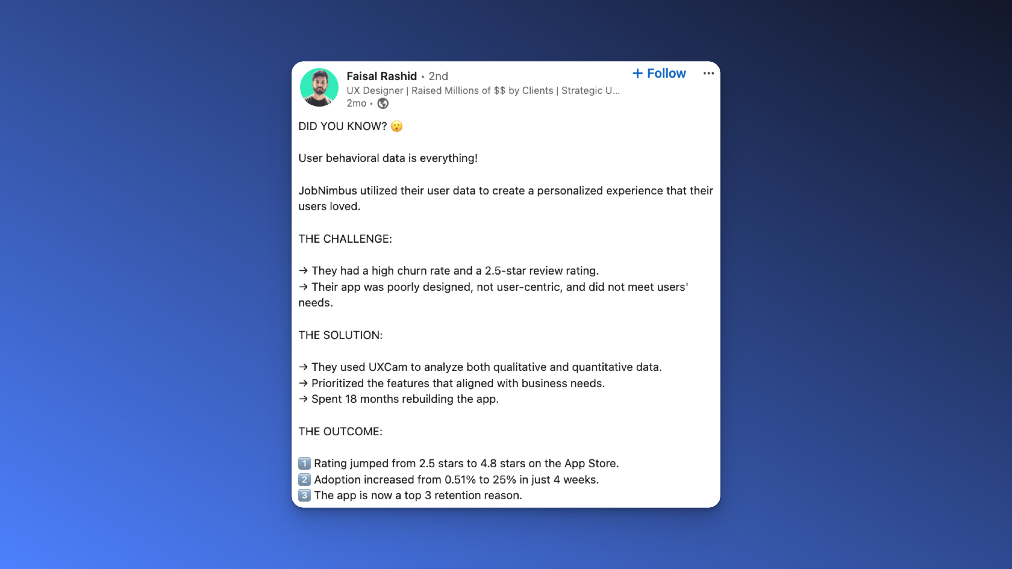 UXCam mobile app analytics testimonial 3