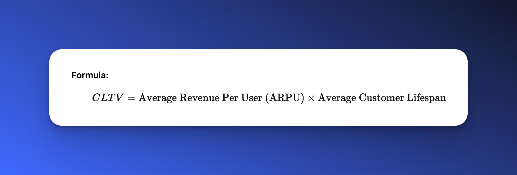CLTV - user retention metrics