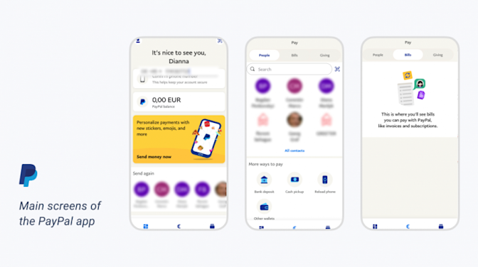 app analysis paypal vs transferwise main screen