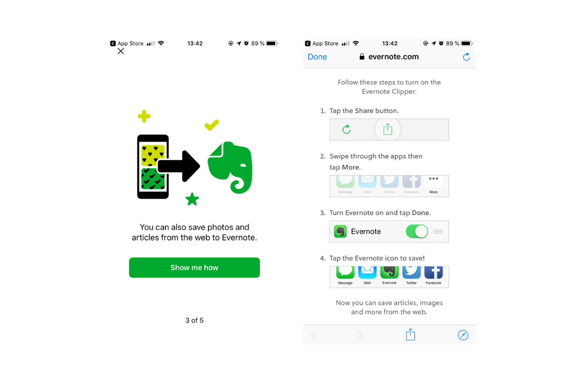 Evernote App Onboarding