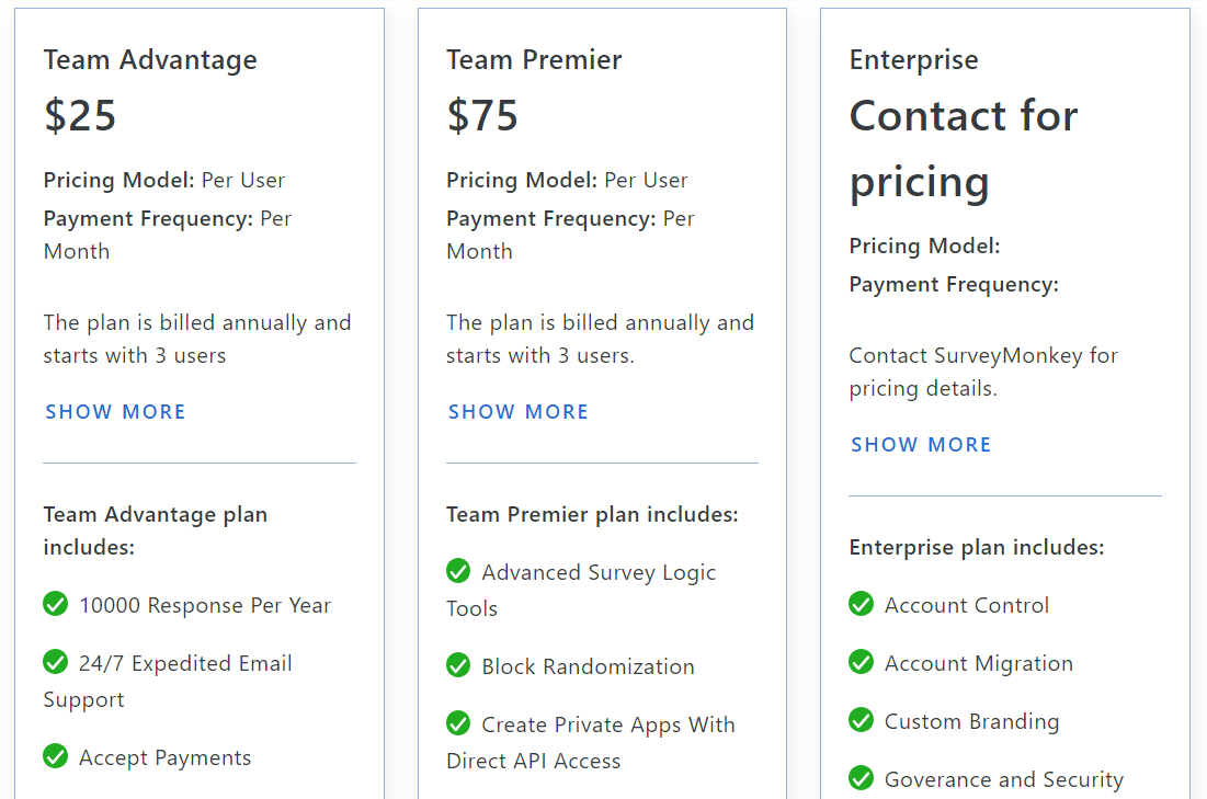 surveymonkey user feedback tool pricing
