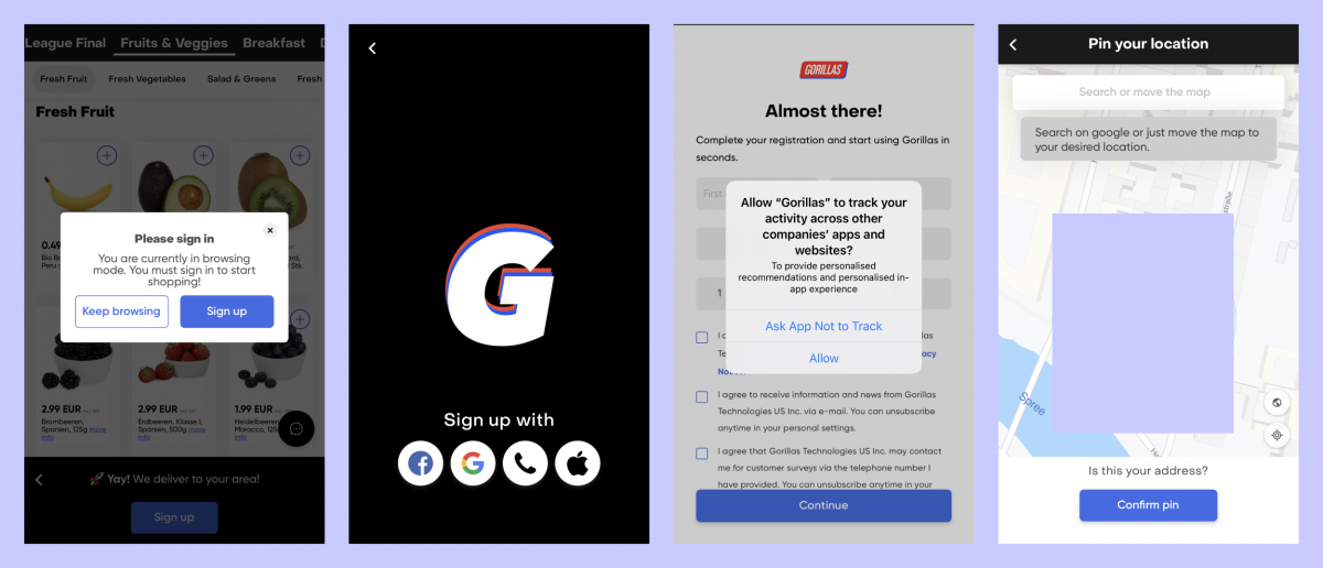App Analysis Gorillas Onboarding example