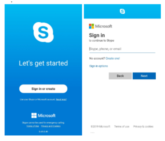 android login screen design example skype