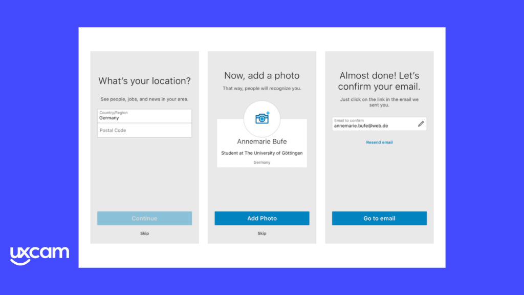 User Onboarding Flow example