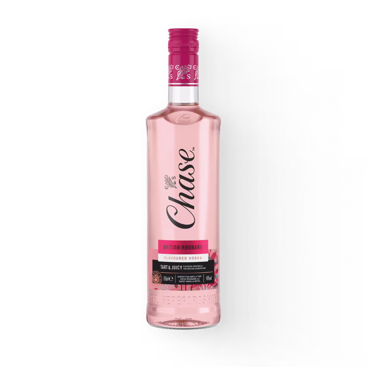 Chase British Rhubarb Vodka, 70cl Bottle Front