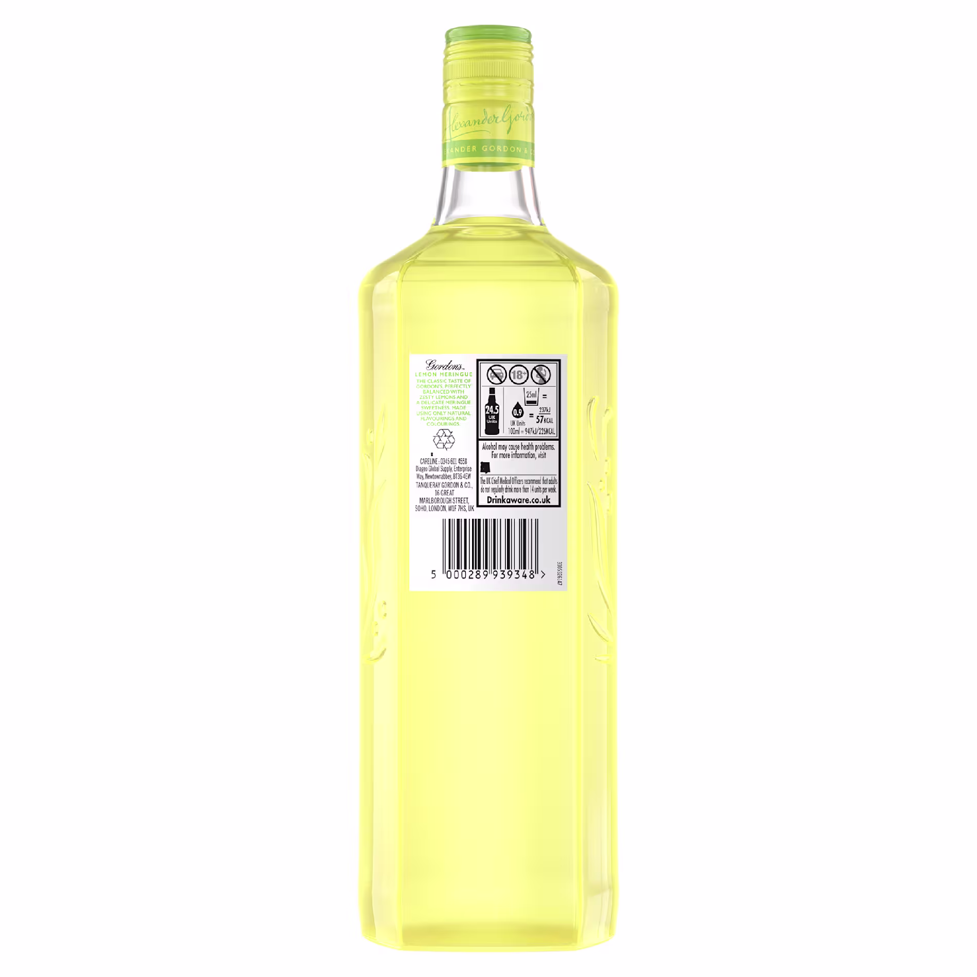 Gordons Lemon Meringue Spirit Drink, 70cl Bottle Back