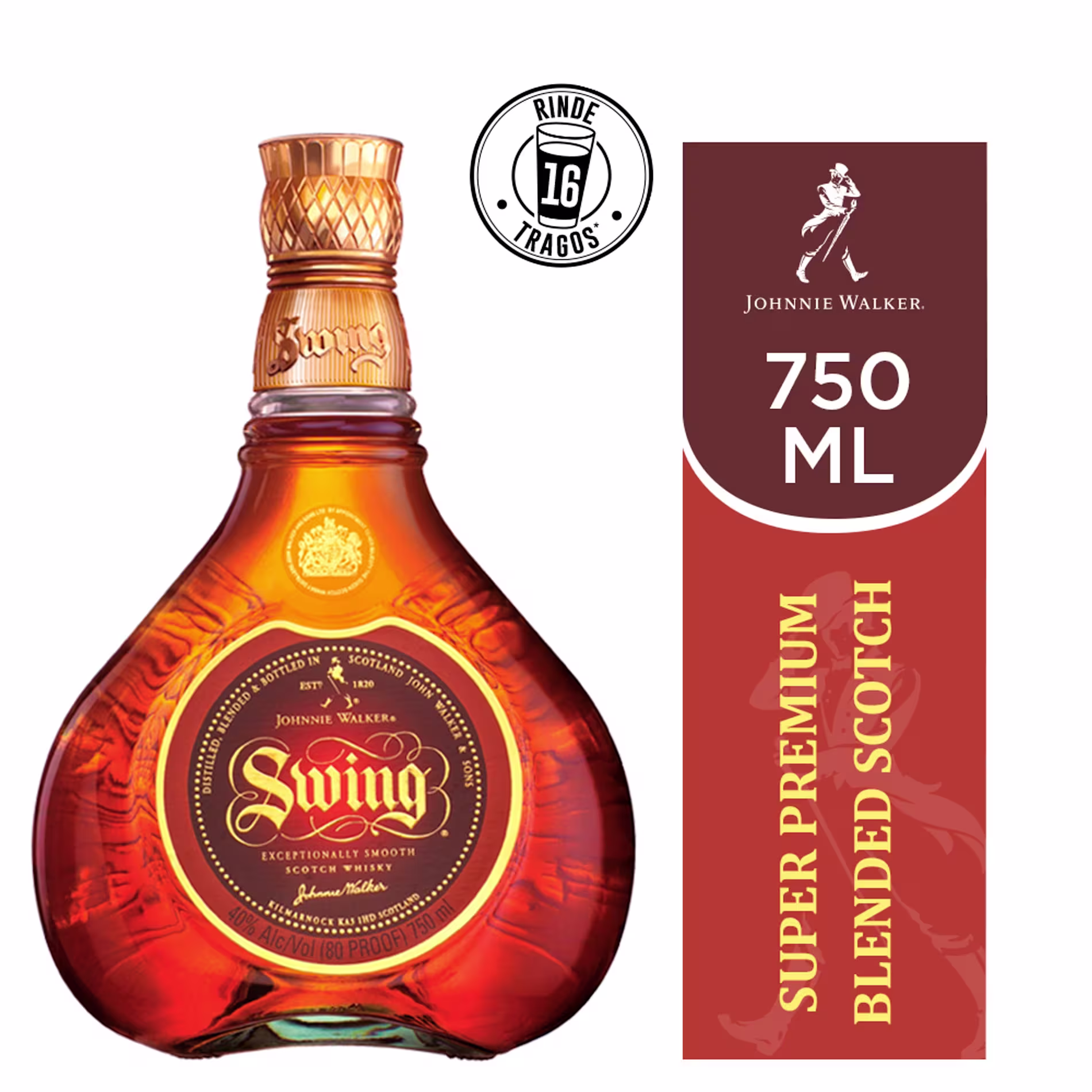 Whisky Johnnie Walker Swing Botella 750ml