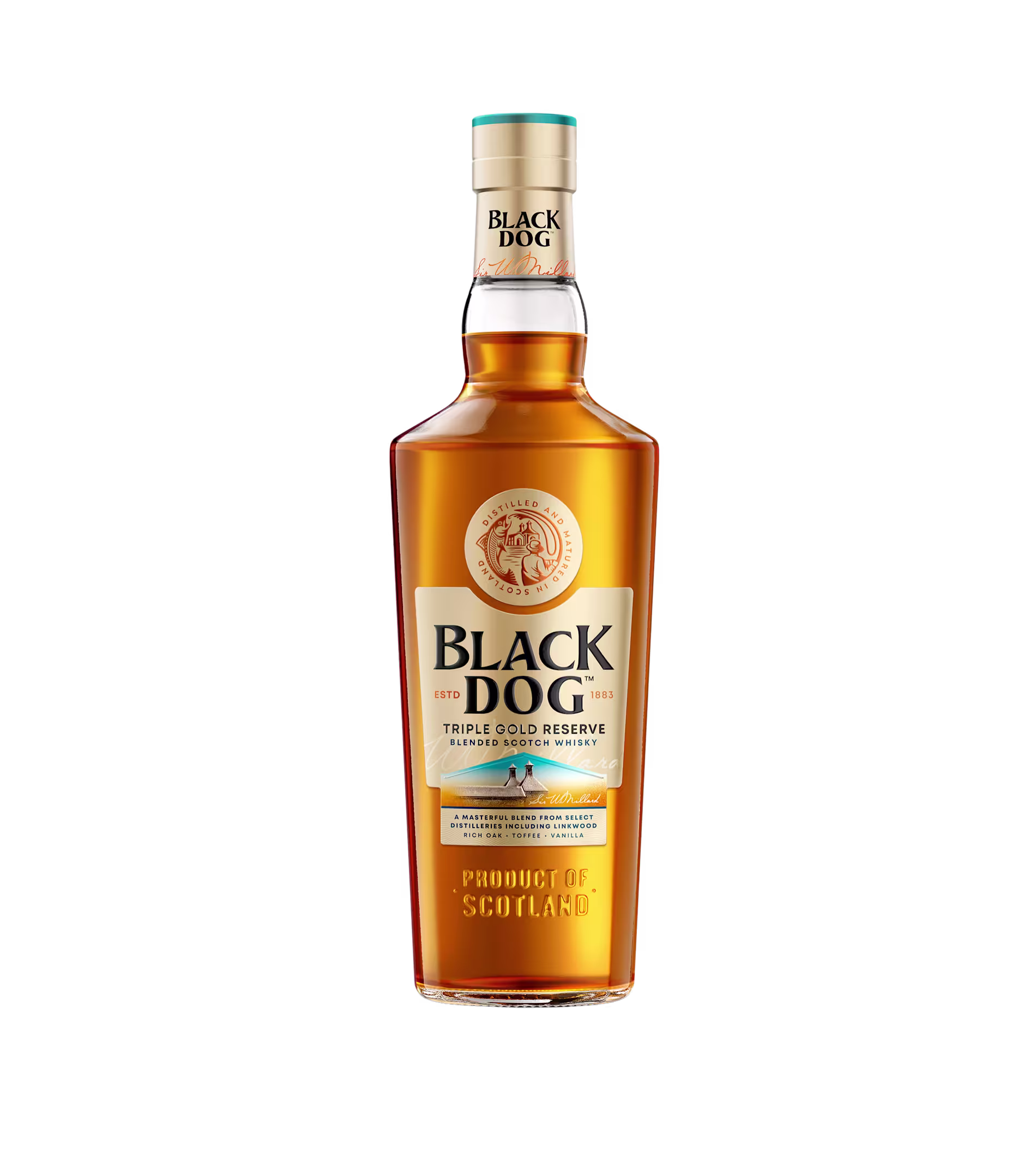 Black Dog Triple Gold Reserve Blended Scotch Whisky Bottle Image