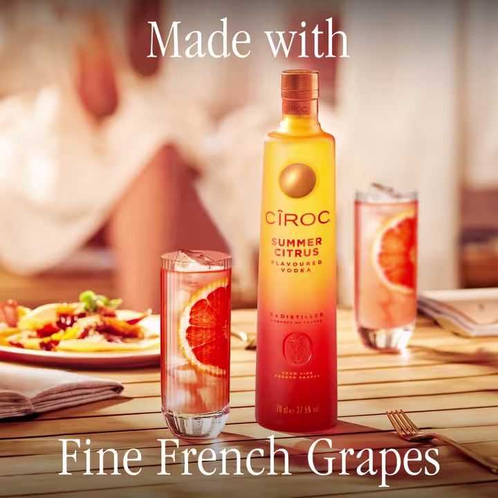 CÎROC Summer Citrus Flavoured Vodka on table