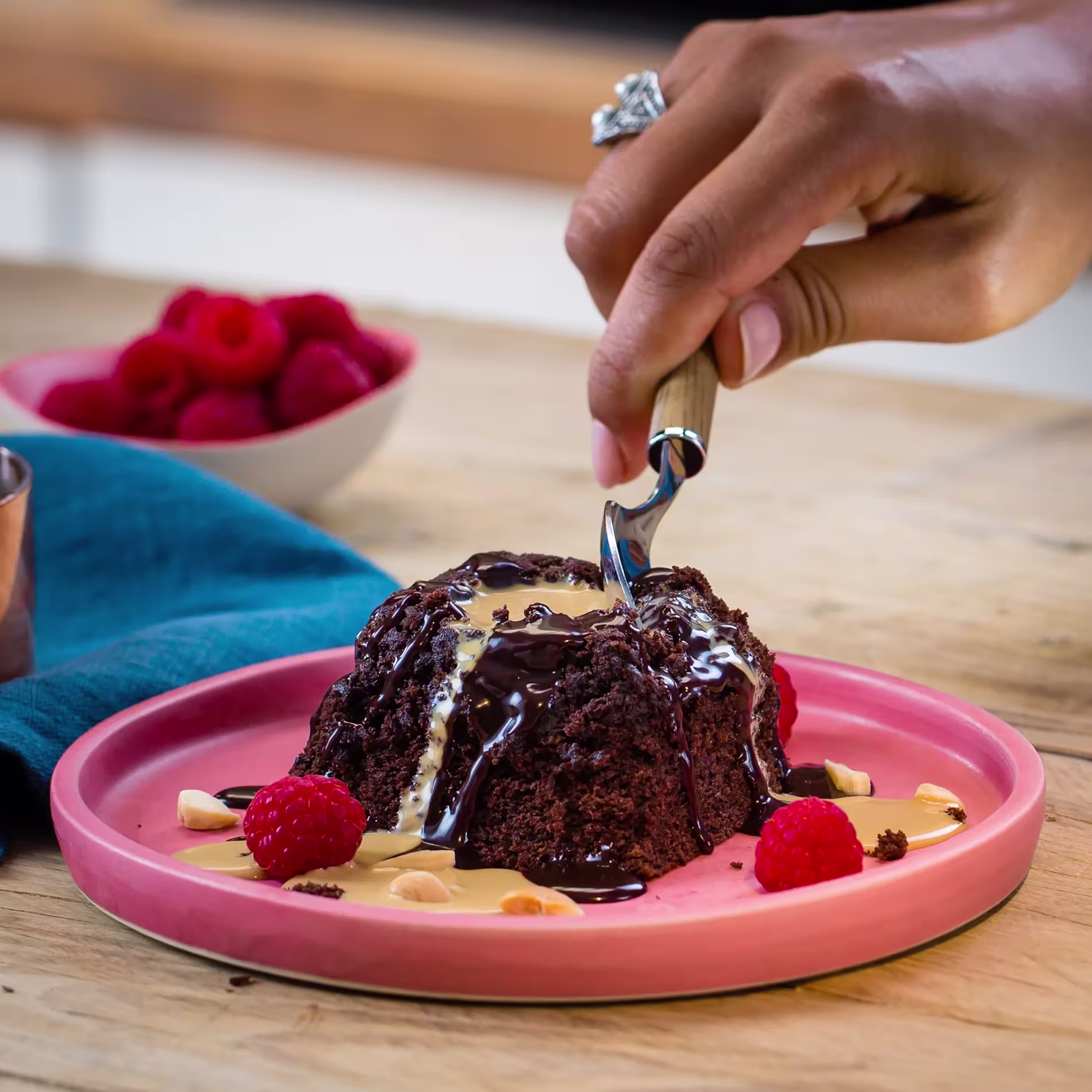 Volcán de chocolate con Baileys
