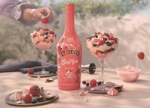 Baileys Eton Mess bottle and cocktails