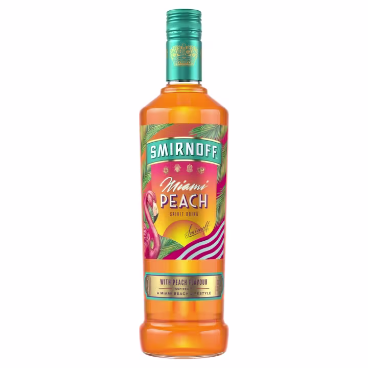 Smirnoff Miami Peach Spirit Drink, 70cl Front
