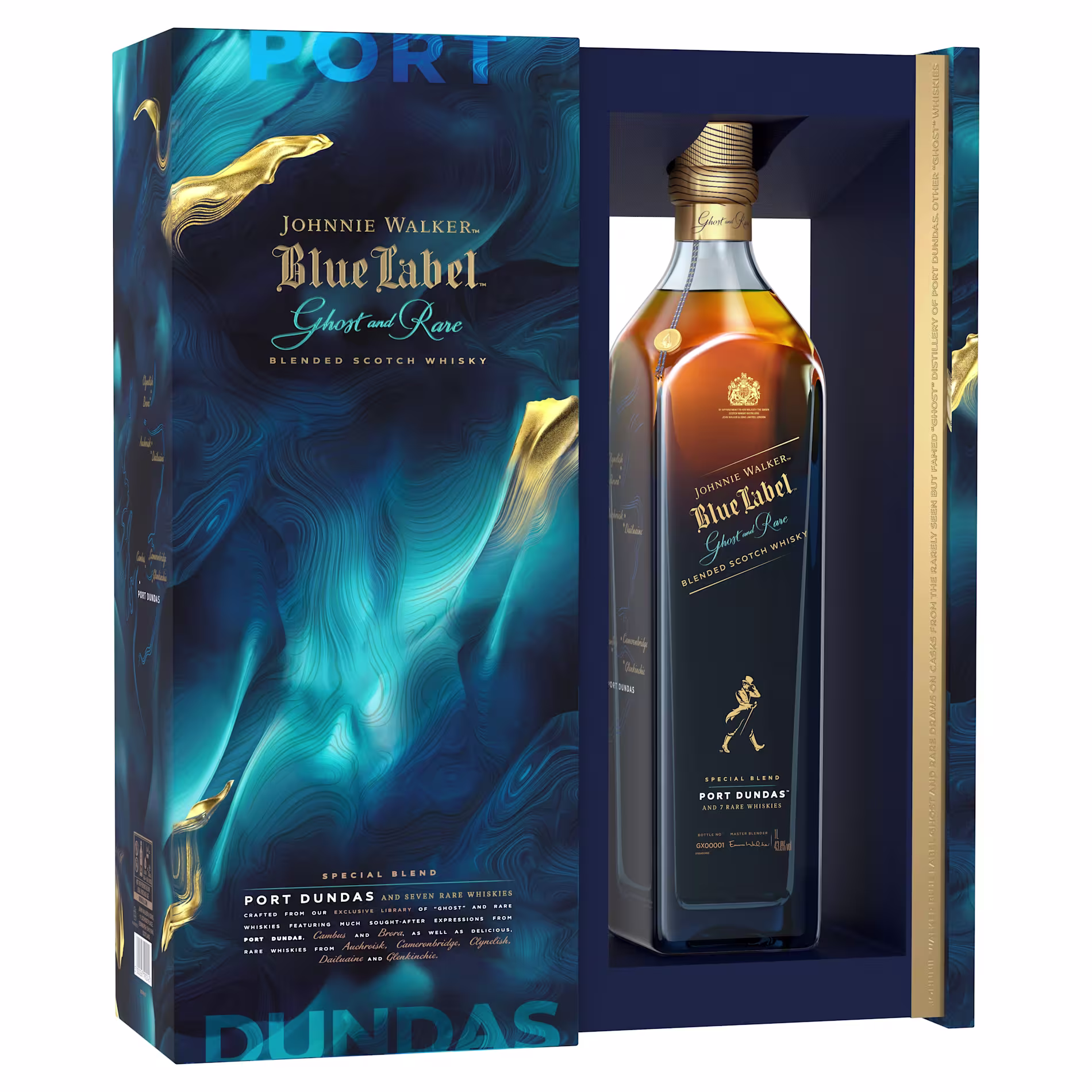 Johnnie Walker Blue Label Ghost & Rare Port Dundas whisky escocés de mezcla 70cl