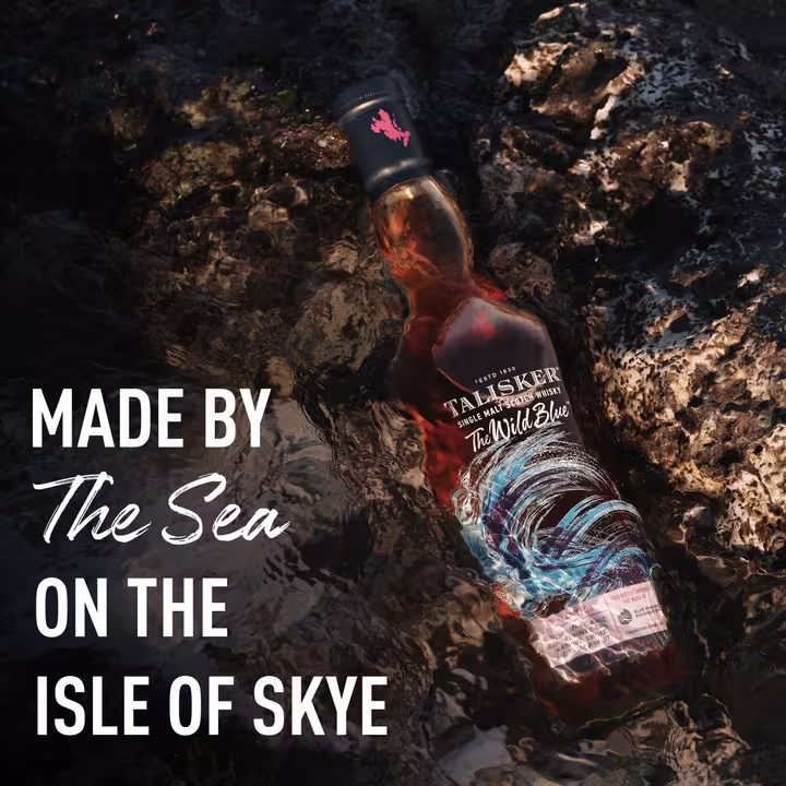 Image with text: 'Made by the sea on the Isle of Skye'