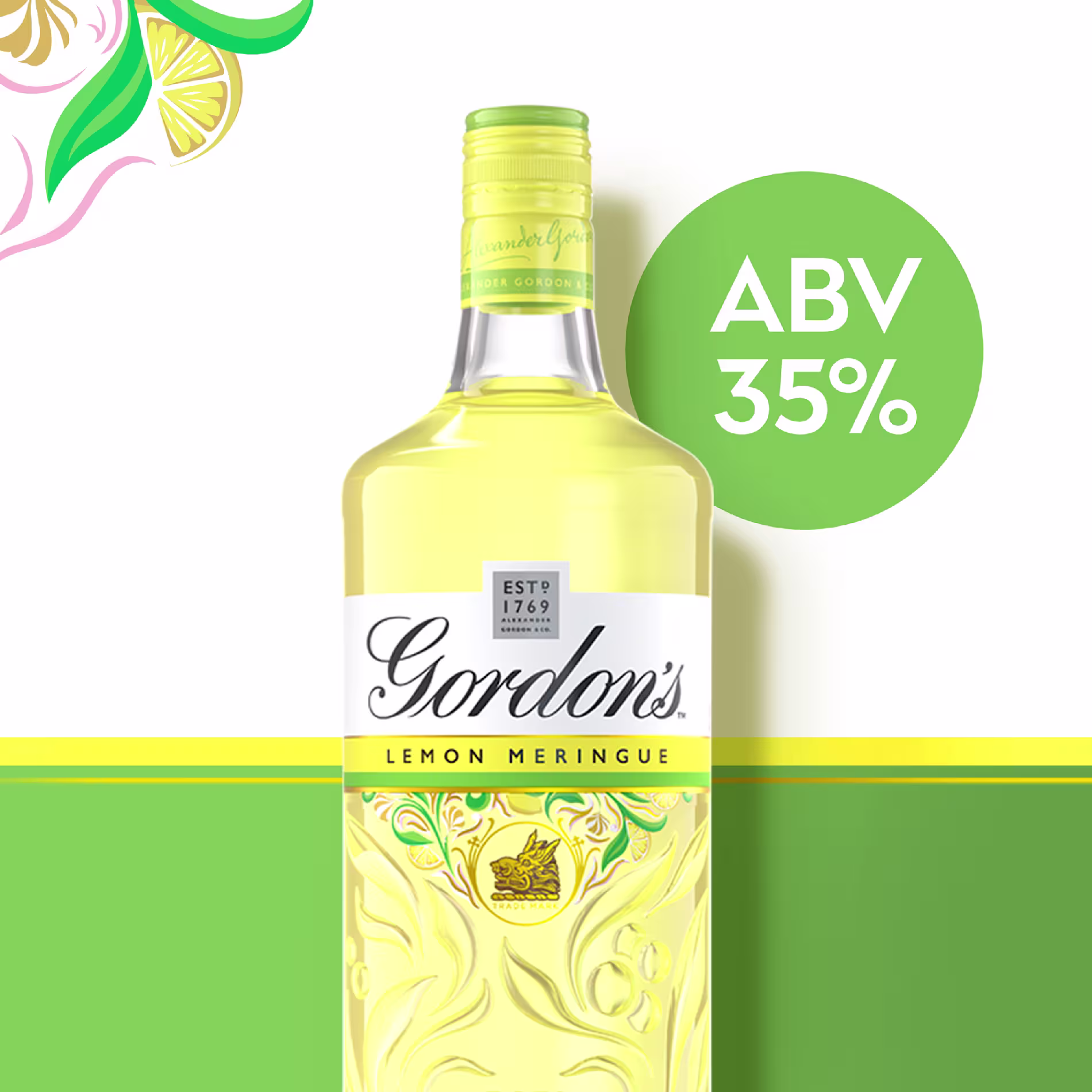 Gordons Lemon Meringue Spirit Drink, 70cl - ABV 35%