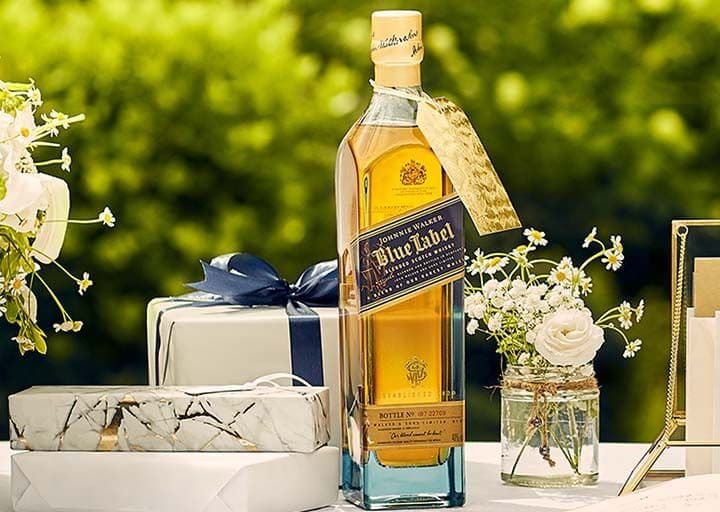 Johnnie Walker Blue Label Scotch Whisky Bottle & Box