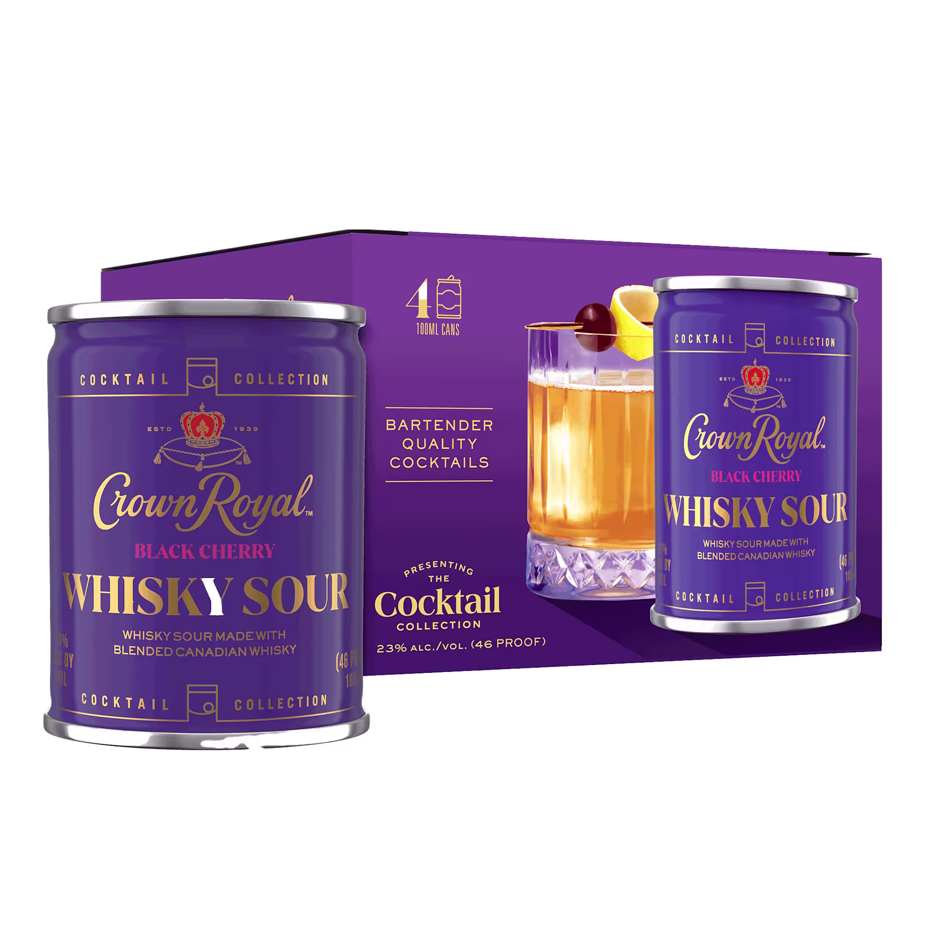 CROWN ROYAL BLACK CHERRY WHISKY SOUR 100ML