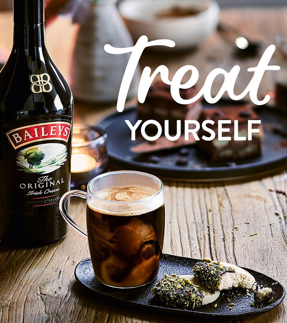 baileys banner "treat yourself"