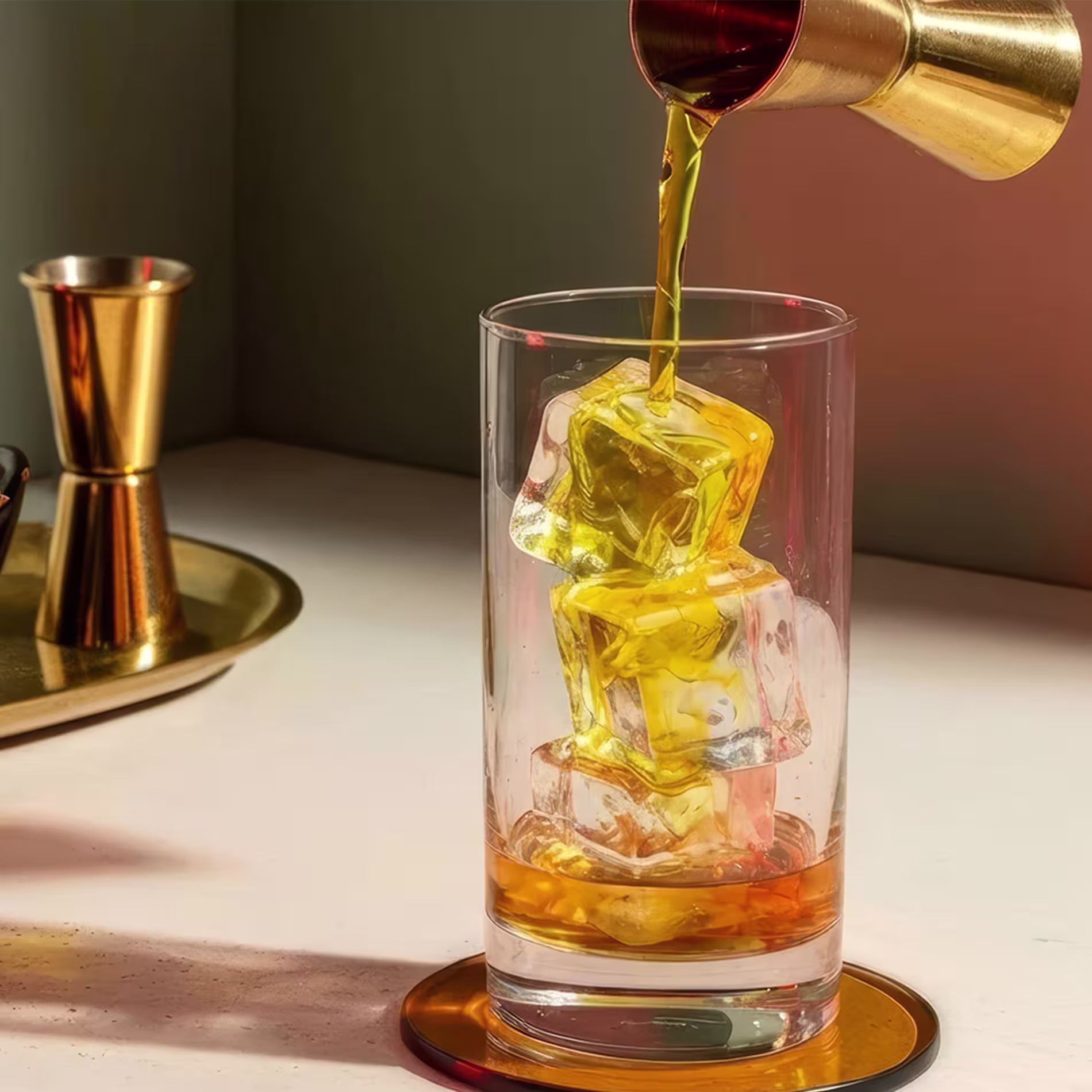 Adding Galliano to glass