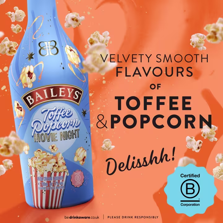 Baileys Toffee Popcorn - "Velvety sommth flavours of Toffee & Popcorn"