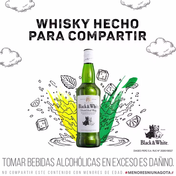 Whisky Black & White Botella 750ml