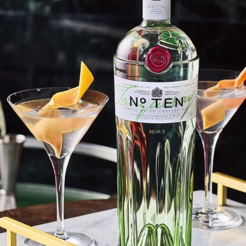 Engraved bottle of Tanqueray No. TEN