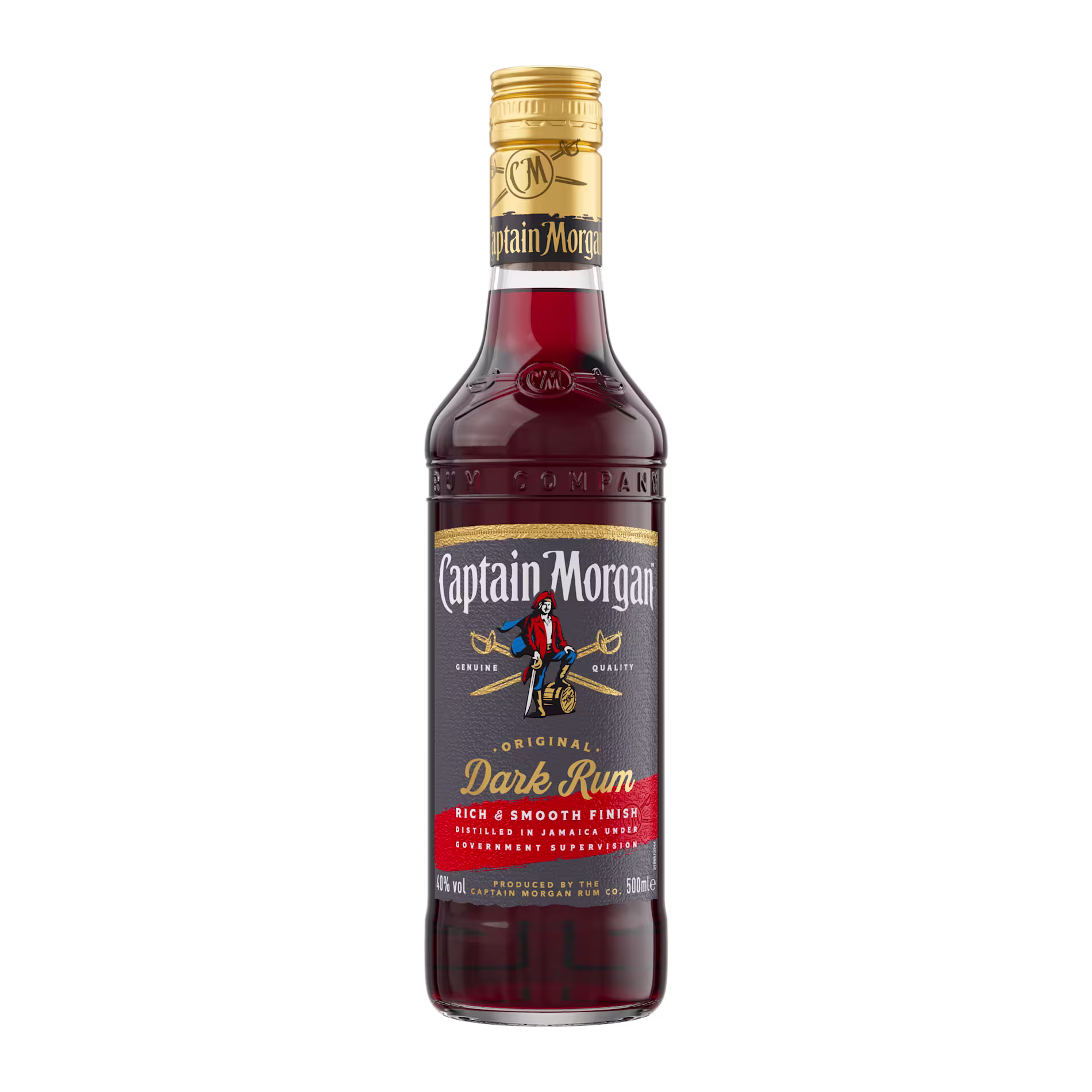 Captain Morgan Dark Rum, 70cl Front