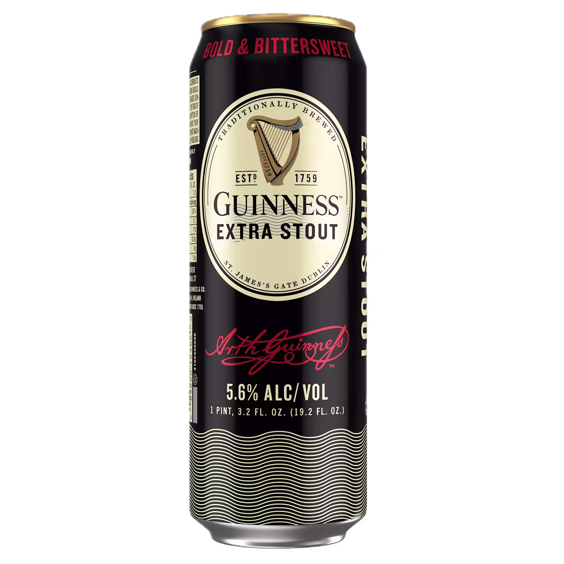 GUINNESS EXTRA STOUT BEER 19.2OZ CAN