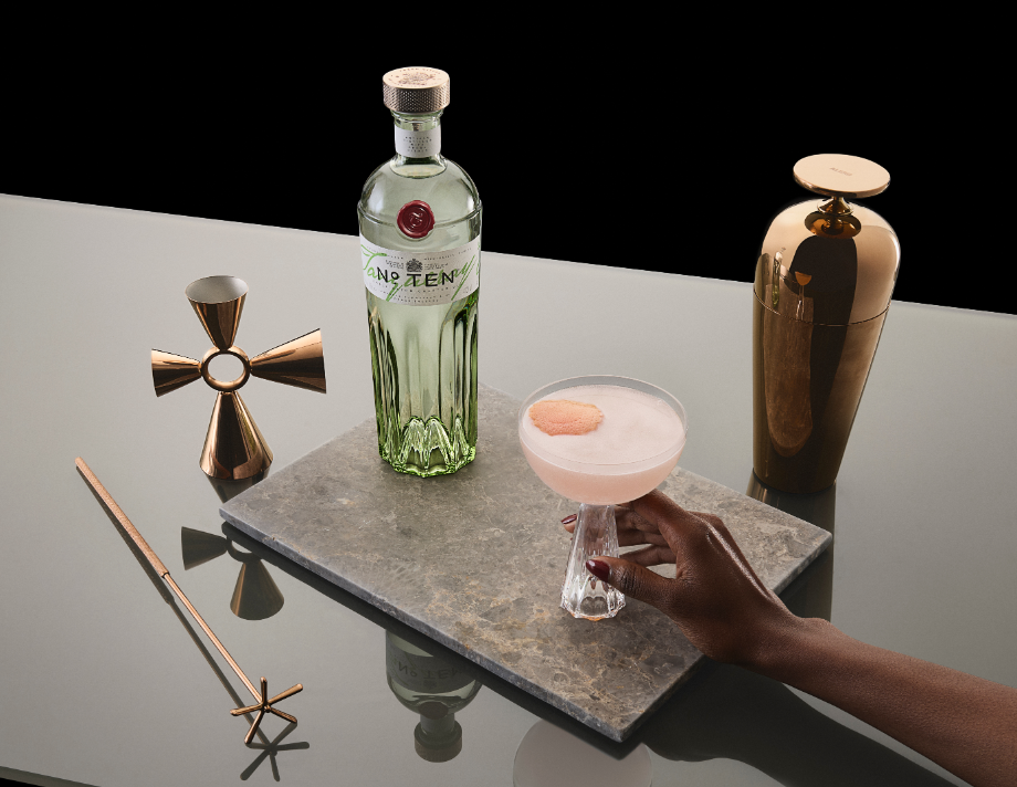Tanueray No.TEN & Alessi Kit on Table with Cocktail