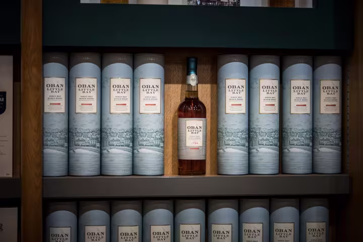 Oban Little Bay On Shelf With Bottle