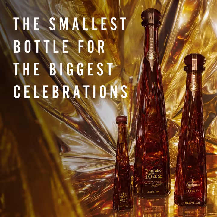 1942 Bottles - Image with text: 'The Smallest bottle for the biggest celebrations'