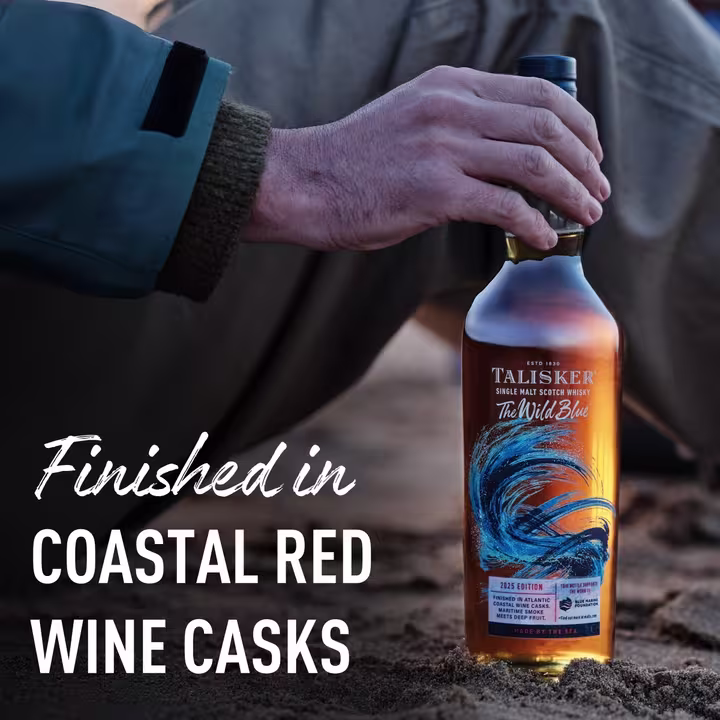 Image with text: 'Finished in Costal Red Wine Casks'