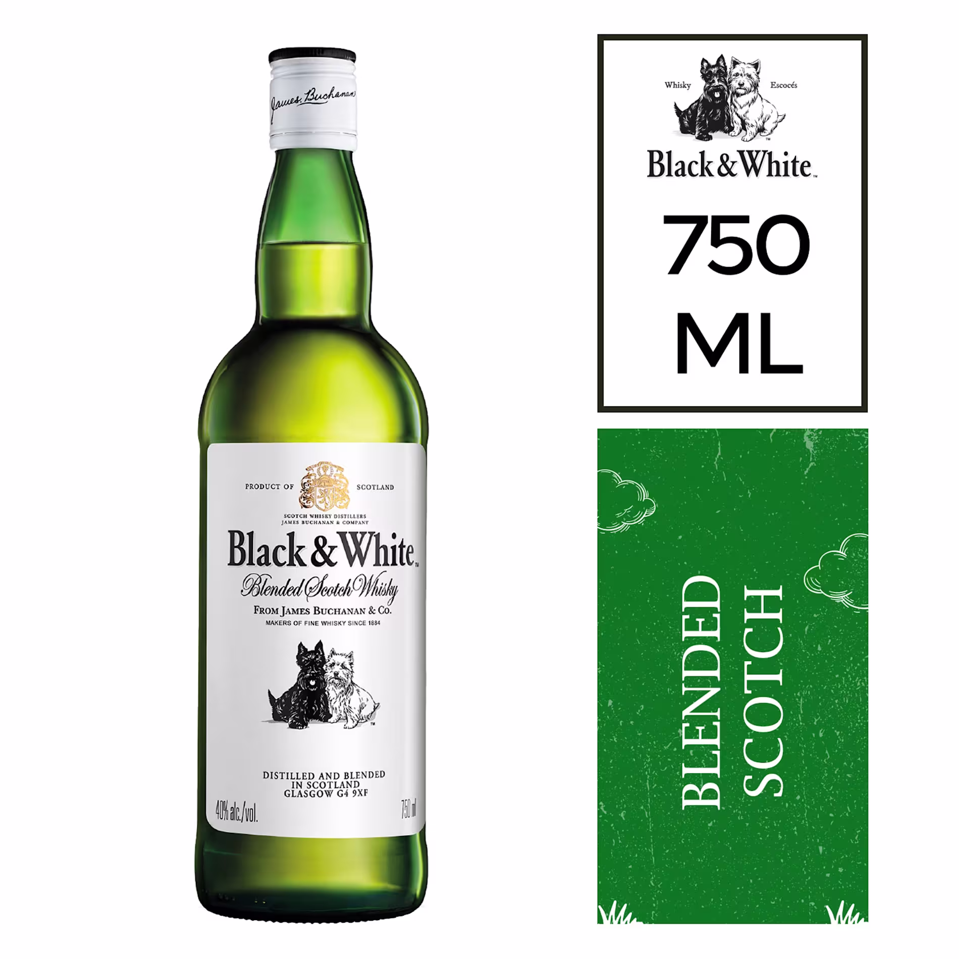 Whisky Black & White Botella 750ml